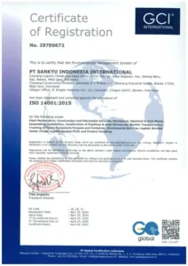 Certificate ISO 14001-2015